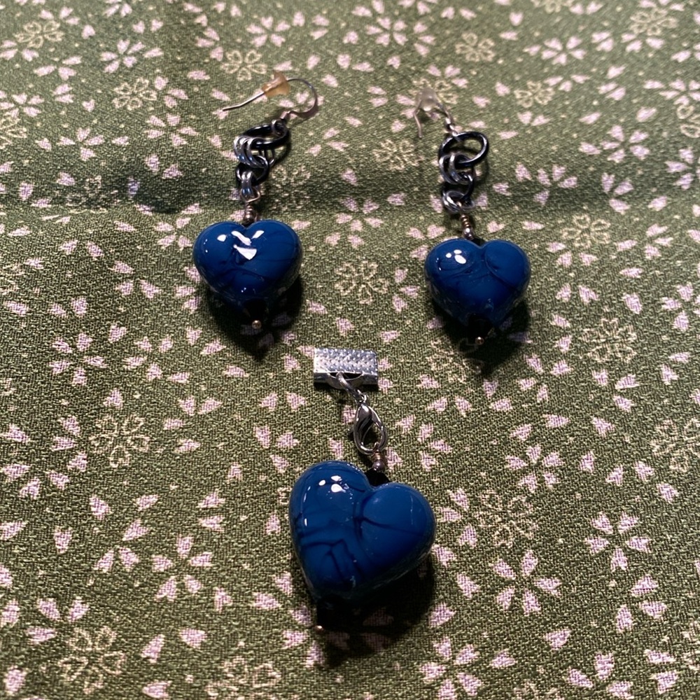 Earrings and pendant